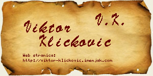 Viktor Kličković vizit kartica